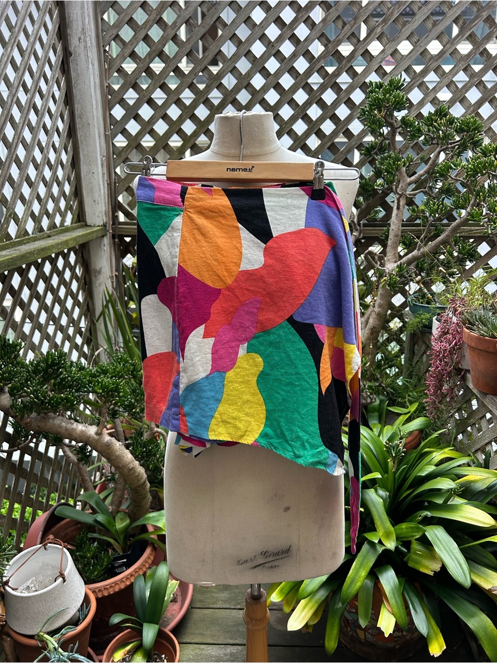 a new day Multicolor Abstract Asymmetrical Wrap Skirt